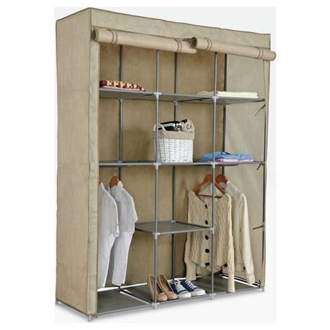 double modular metal framed fabric wardrobe instructions|Argos Home Double Metal Framed Fabric Wardrobe .